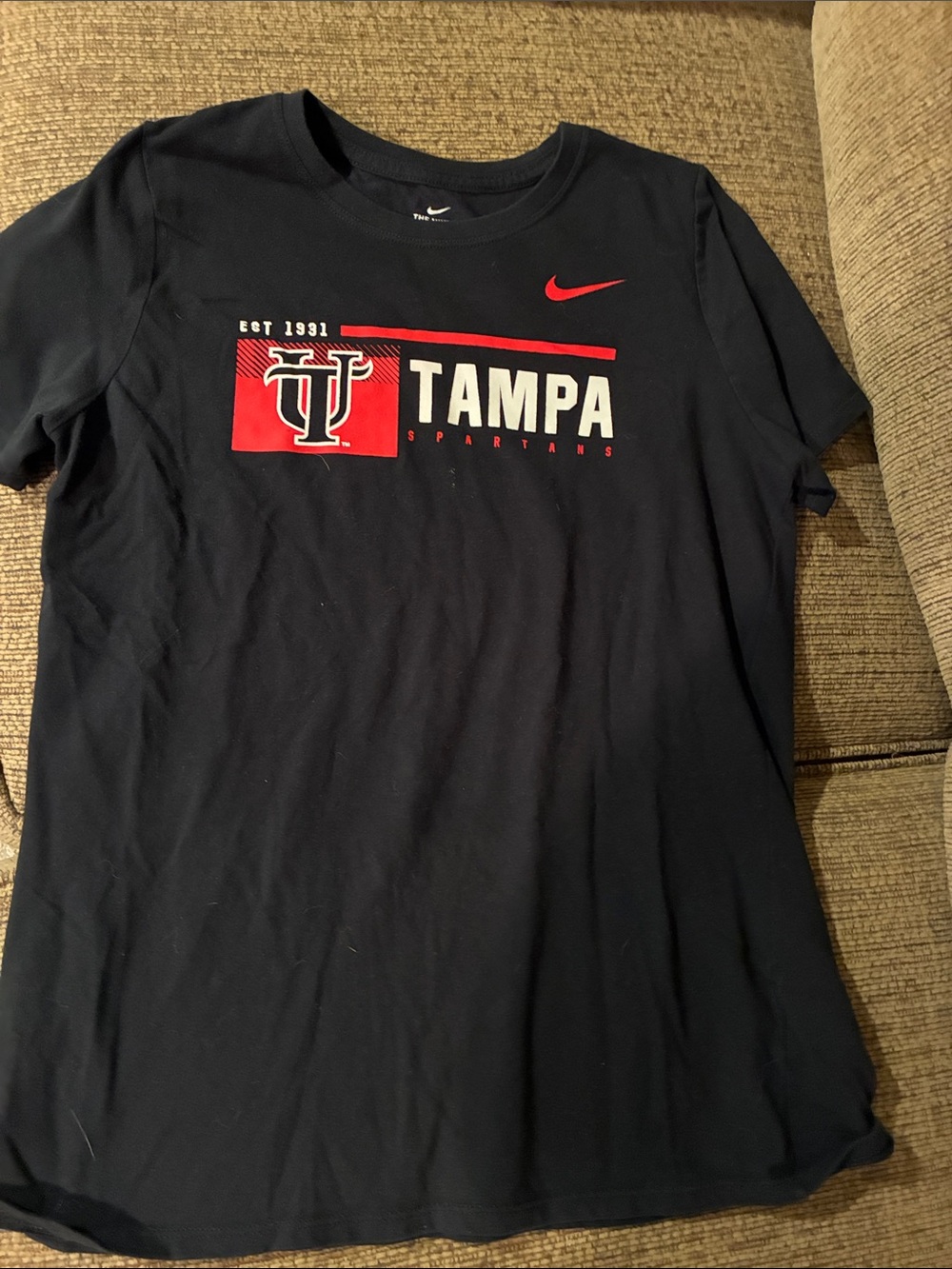 Nike Black Tee with Red & White Tampa Graphic